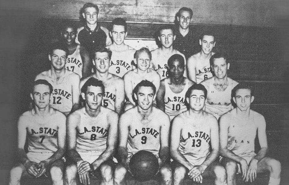 A team photo of the first LASC basketball team.