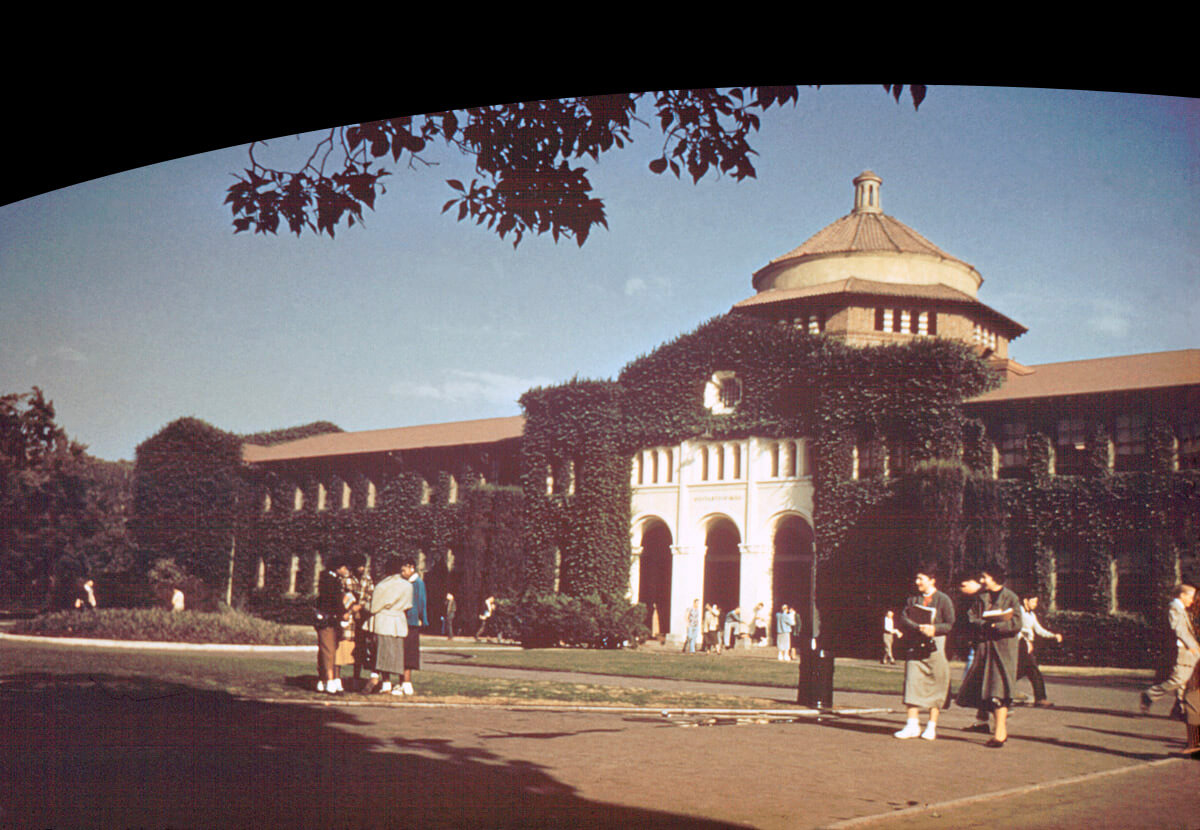 A color photo of the front of the LACC admin building.