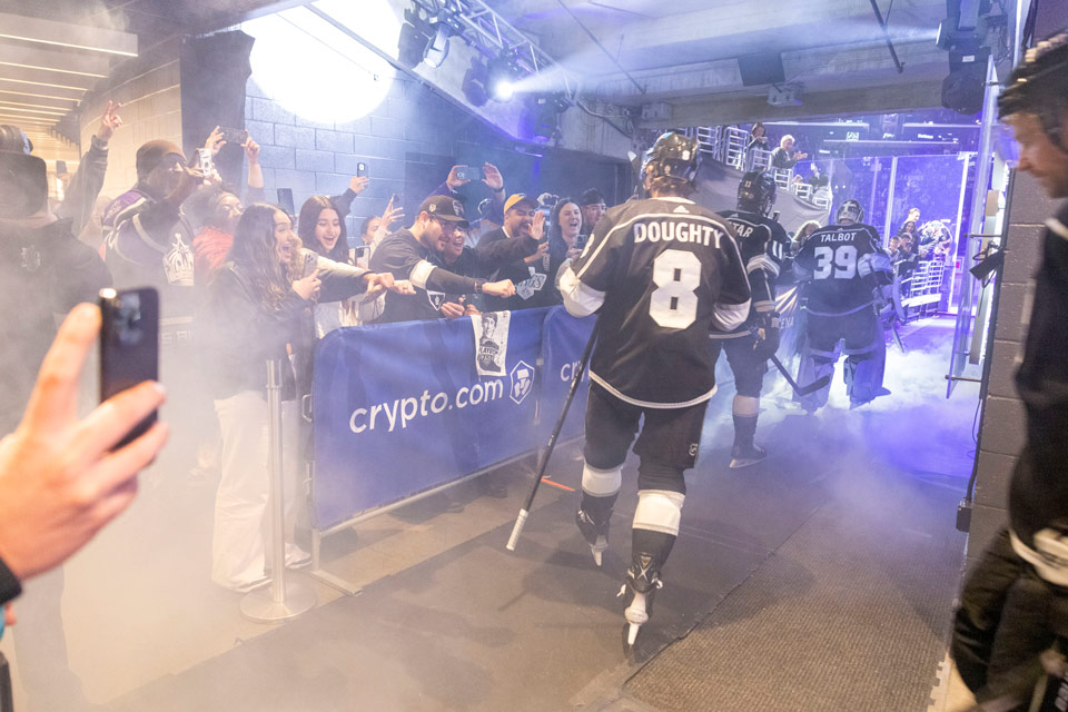 L.A. Kings players walking to the rink.
